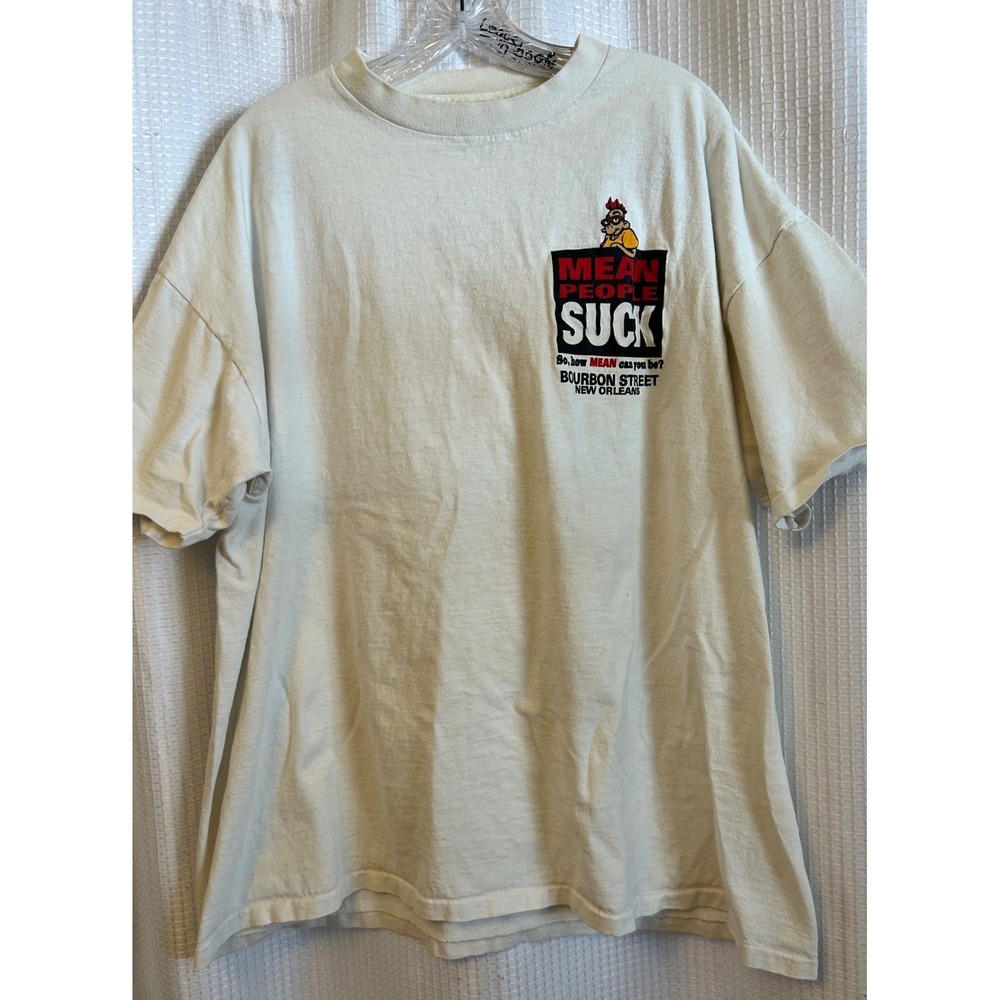 VTG 90s Big Johnson Mean People Suck New Orleans T Shirt 2X Single Stitch